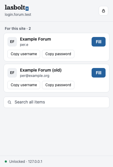 The popup of the extension